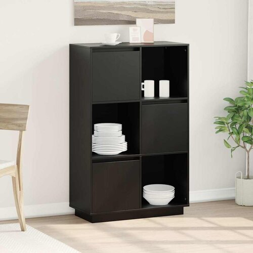  Visoka komoda crna 74 x 35 x 117 cm od masivne borovine Cijene