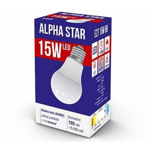 Alpha Star E27/ 15W / 220V/ Hladno bela / 6400K/ 1300Lm LED sijalica Slike
