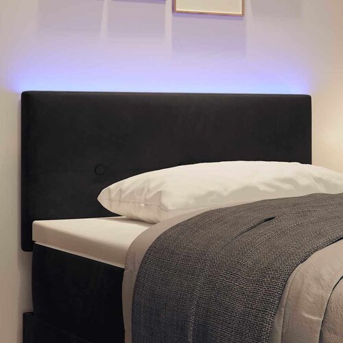  LED glava kreveta s LED trakama Crna 90 cm Bar&amp;scaron;un Slike