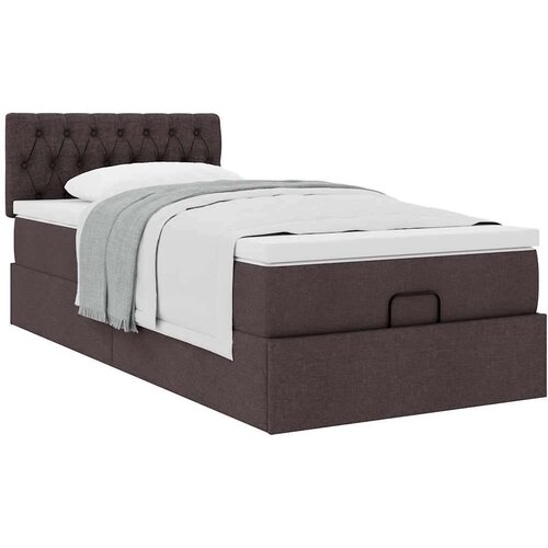 vidaXL Otomanski okvir kreveta s madraca tamnosmeđi 80x200cm tkanine Cijene