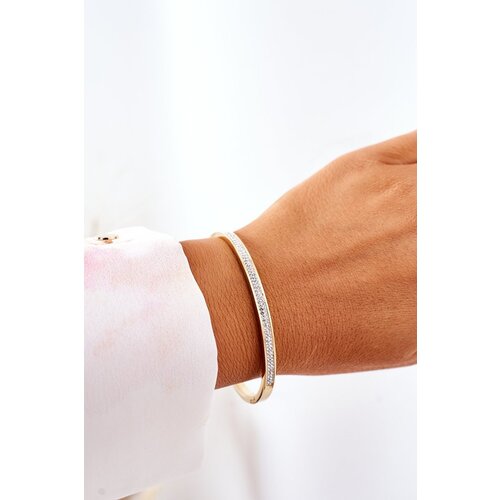 Glam Chic Steel Bracelet With Cubic Zirconia Gold Slike