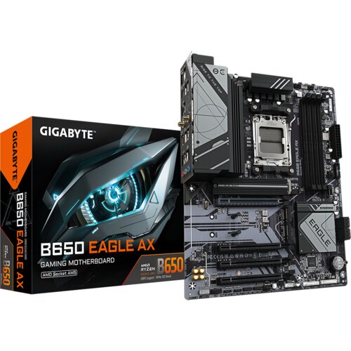 Gigabyte MB B650 EAGLE AX (AM5, 4xDDR5 128, 1x PCI-E 4.0 x16x16, 3x PCI-E 3.0 x16x1, 4x SATA, 3x M.2 PCIe 4.0, 1xHDMI, 1xDP, Realtek Wi-Fi 6E, 2.5GbE LAN, ATX, Retail) - B650 EAGLE AX Cene