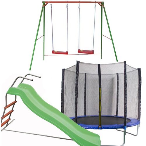  Dečiji komplet active za dvori&amp;scaron;te (act) tobogan + ljuljaska + trambolina Slike