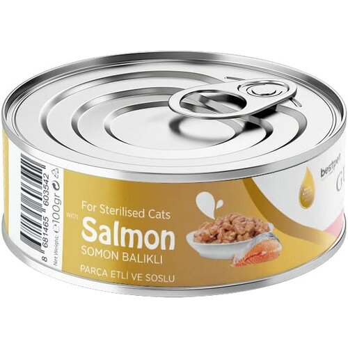 BESTPET komadići lososa u želeu za mačke u konzervi gurme sterlised grain free 100g Cene