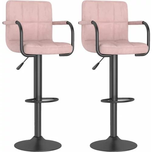  Barski stolčki 2 kosa roza žamet, (20817410)