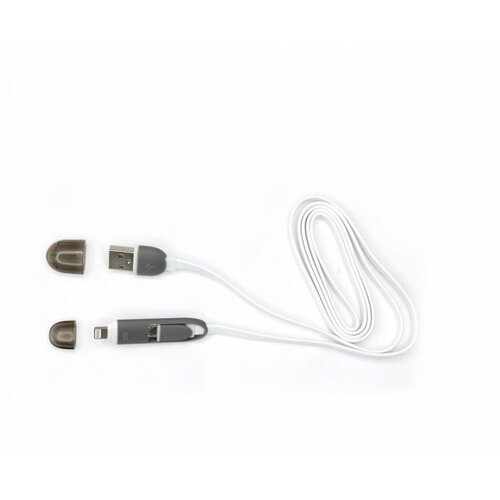 S Box Micro USB kabl + Lightning adapter 2in1, 1.5m (Bela) Slike