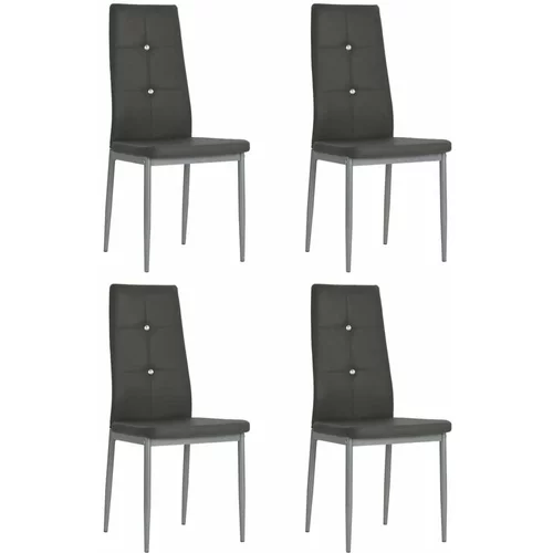  Jedilni stoli 4 kosi sivo umetno usnje, (20699717)