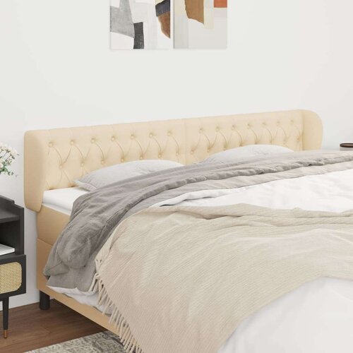  Uzglavlje s u&amp;scaron;ima krem 183x23x78/88 cm od tkanine Slike
