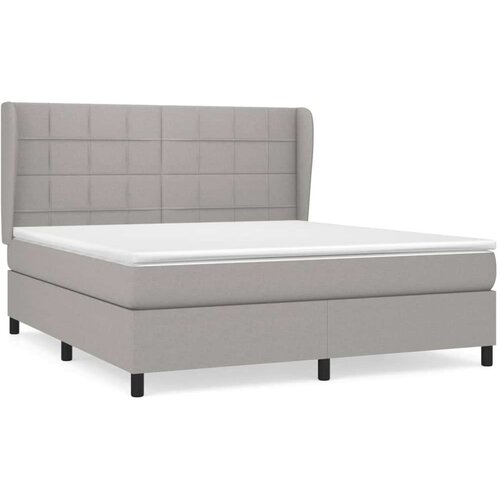  Box spring s madracem svjetlosiva 160x200 cm tkanina Slike