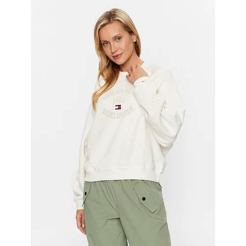 Tommy Jeans Jopa DW0DW16137 Écru Relaxed Fit
