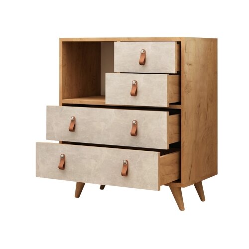  Komoda WITLOF 87x70 cm braon/siva Slike