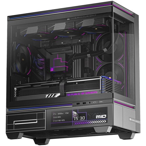 Thermalright kuciste TL-M10 Vision Black FAN4-C + ekran + kuleri Slike