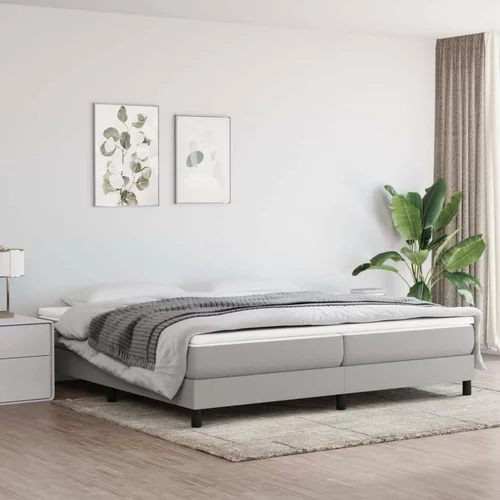  Box spring postelja z vzmetnico svetlo siva 200x200 cm blago, (20724073)