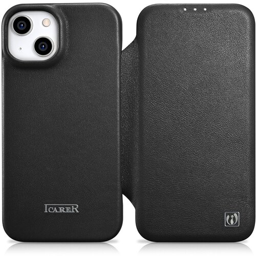 ICARER Usnjena torbica za iPhone 14 Plus z magnetnim zavihkom MagSafe CE Premium Leather črna, (21522053) Cene
