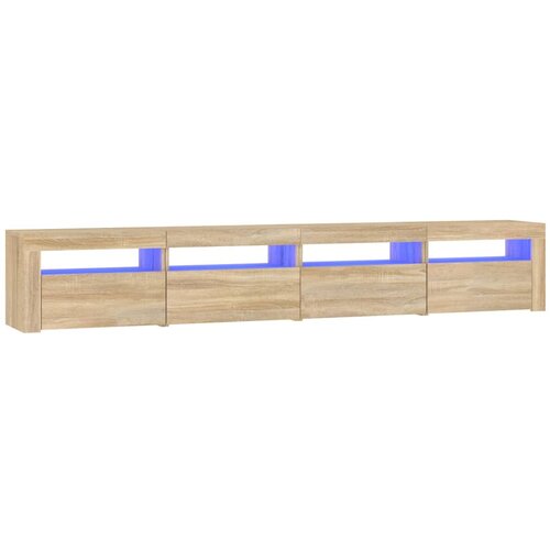 Maison Chic TV omarica - TV stojalo - Televizijska omarica z LED lučkami sonoma hrast 240x35x40 cm, (21701173) Slike