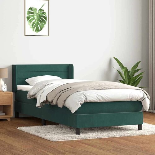Box Spring postelja z vzmetnico Temno zelena 90x210 cm Velvet, (21792150) Slike