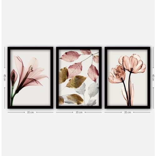 slike cveće sa ramom, set sa 3 slike, 35x45 cm Slike