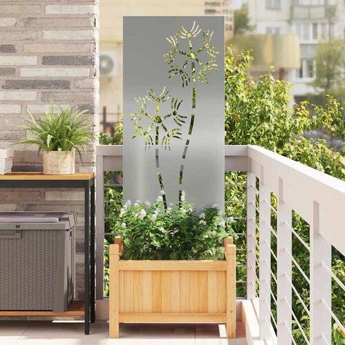 vidaXL Dekorativna ploča za vrt Srebrna 50 x 140 cm Cene
