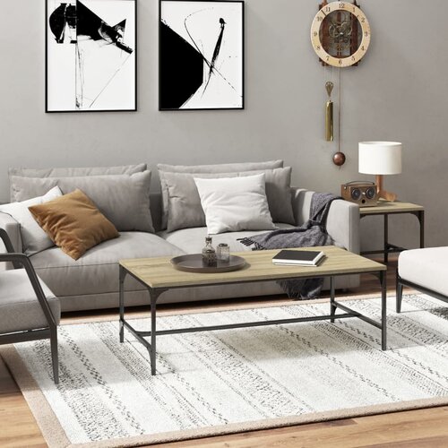 vidaXL Klubska mizica sonoma hrast 100x50x35 cm inženirski les Cene