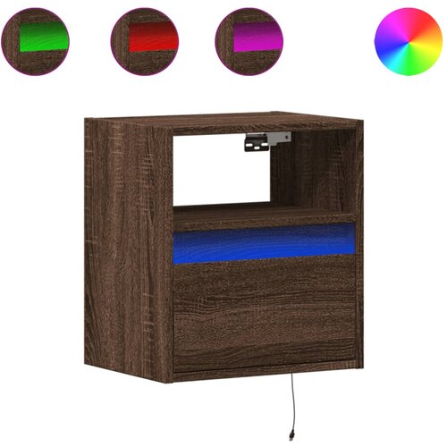 vidaXL Zidni TV ormarić s LED svjetlima boja hrasta 41x31x45 cm Cene