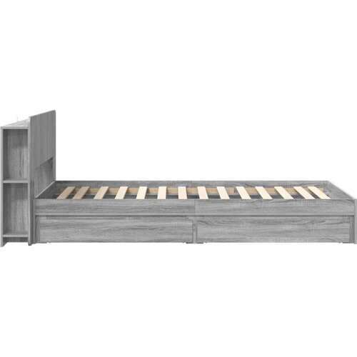  Okvir kreveta s pohranom s ladicama Siva Sonoma 90 x 200 cm - Siva Sonoma 90 x 200 cm bez sredi&amp;scaron;nje police Slike