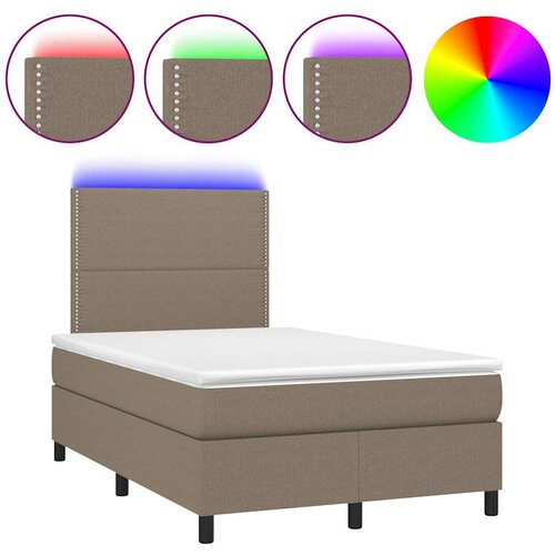  s oprugama i madracem LED smeđesivi 120x190cm od tkanine Slike