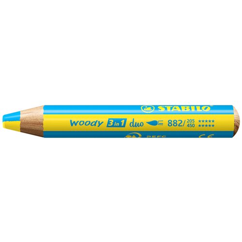 Stabilo večnamensko pero woody 3 v 1 duo, rumeno/cian modro, (21655335) Cene