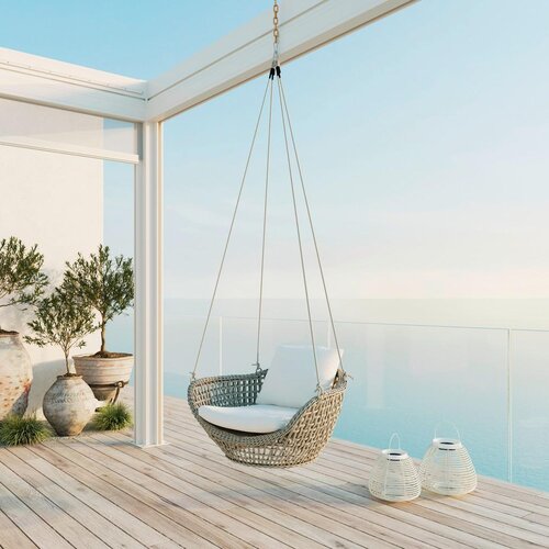 Bessagi Garden Viseči Stol Elodie, Krem Cene