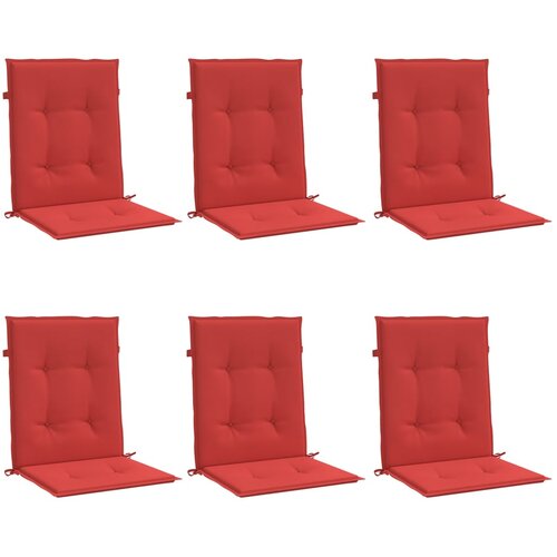  Jastuci za vrtne stolice 6 kom crveni 100x50x3 cm od tkanine Slike