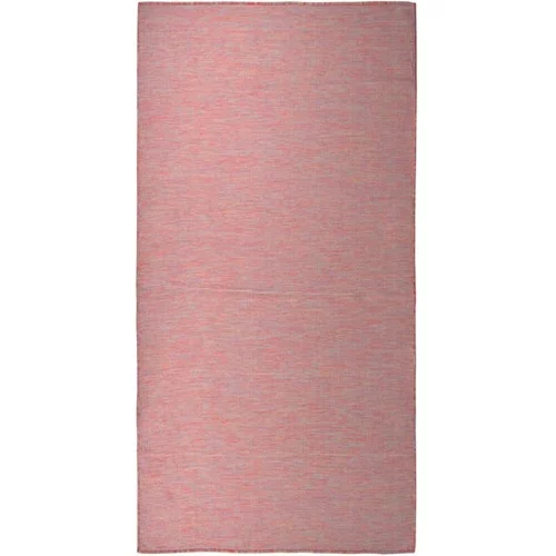  Zunanja preproga ploščato tkanje 100x200 cm rdeča