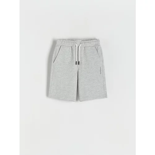 Reserved - Pamučne kratke hlače s džepovima - light grey