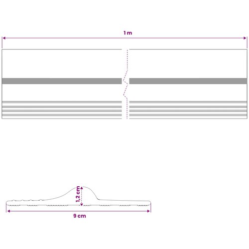  Brtva za garažni pod Crna i Žuta 12 x 90 mm 1 m PVC Slike