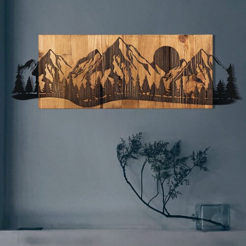 sundown black walnut decorative wooden wall accessory Slike