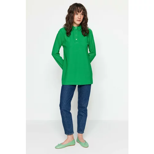 Trendyol Green Polo Neck Knitted Tunic