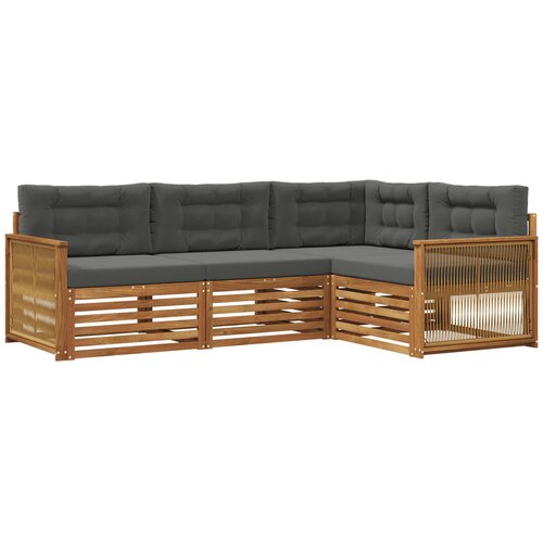 vidaXL Zunanja garnitura za sedenje 4 pcs Naravna in antracitna, (5000281833) Cene