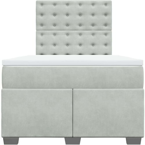 VidaXL Krevet s oprugama i madracem svjetlosivi 120x190 cm bar&amp;scaron;unasti Slike