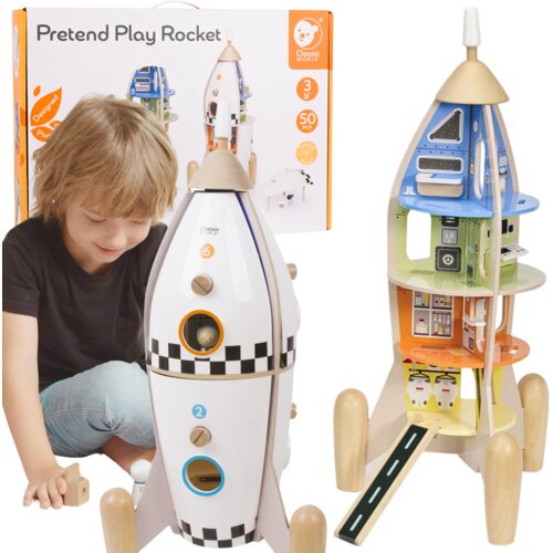Classic World drvena raketa kuća za djecu + figurice Cijene