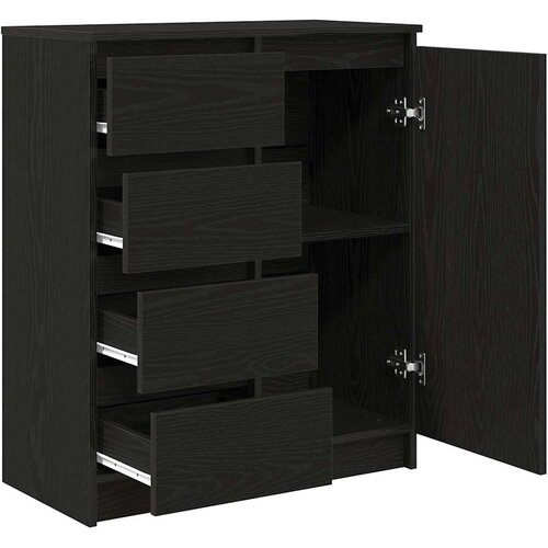  Komoda s ladicama crni hrast 71x35x84 cm konstruirano drvo Slike