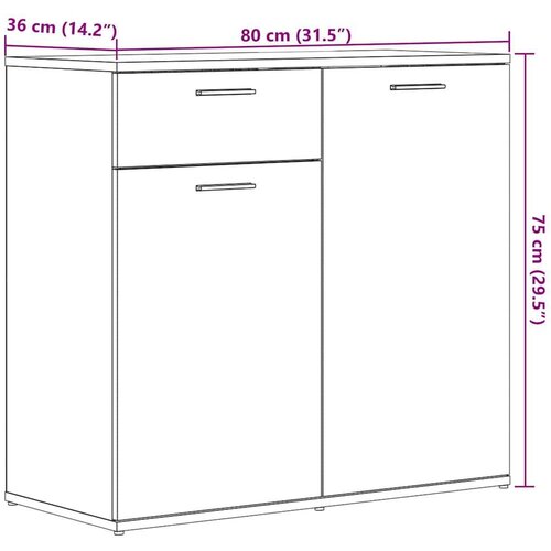 VidaXL Komoda boja staro drvo 80 x 36 x 75 cm od konstruiranog drva Slike