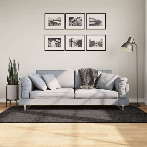  Preproga ISTAN visoka vlakna sijoč videz antracitna 100x200 cm Cene