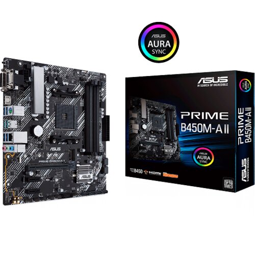 Asus MB PRIME B450M-A IIAMD B450;AM4;4xDDR4VGA,DVI,HDMI;micro ATX Slike