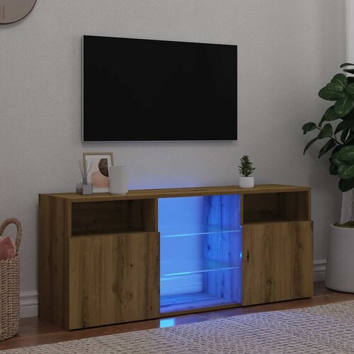 TV ormarić LED boja hrasta 120x30x50 cm konstruirano drvo Cene