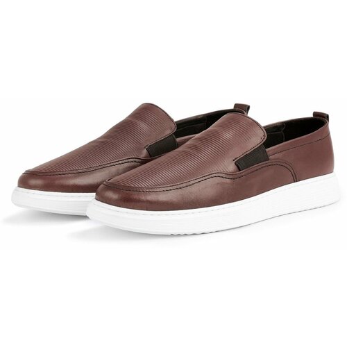 Ducavelli Seon Genuine Leather Men's Casual Shoes, Loafers, Summer Shoes, Light Shoes Brown. Cene