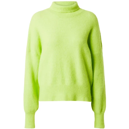 Samsøe Samsøe Vuneni pulover za žene, boja: zelena, lagani, s poludolčevitom