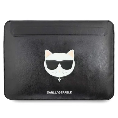 Karl Lagerfeld Originalen ovitek KLCS133CHBK za MackBookAir ali Pro ali prenosnik do 13,3" inch - črna mapa Choupette s Head