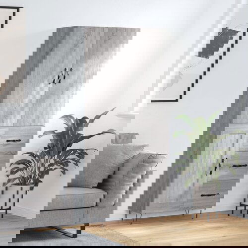 VidaXL Visoka komoda siva sonome 69 5x34x180 cm od konstruiranog drva Slike