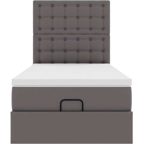 VidaXL otomanski okvir kreveta s madracem sivi 100x200cm umjetna koža Slike
