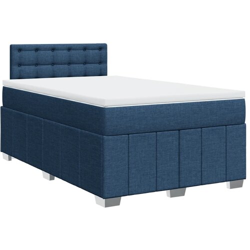 vidaXL Box spring postelja z vzmetnico moder 120x200 cm blago, (21306211) Cene