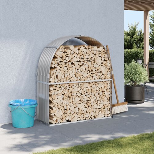 VidaXL Držač za cjepanice svjetlosivi 120x45x140 cm pocinčani čelik Slike