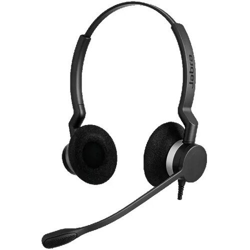 Jabra biz 2300 usb duo, type: 82 e-std, microphone boom: freespin (headband), usb connector, with mute-button and volume control on the cord Cene